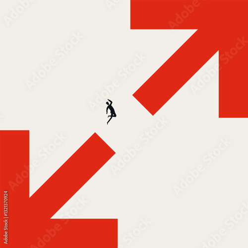 Business growth vector concept. Symbol of overcoming challenge, success, strategy. Minimal design eps10 illustration.