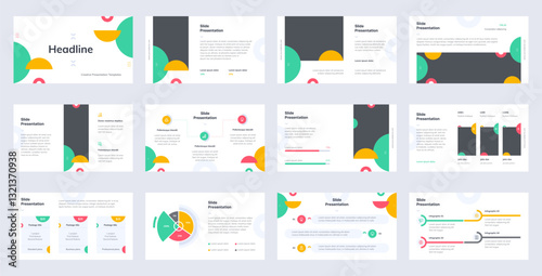 Powerpoint presentation templates set, Business presentation usable for keynote presentation vector background, Brochure, Web, Flyer, Banner, Google slides, Annual report, Infographic, Social media.
