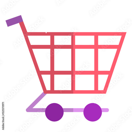 Shopping Cart Illustration: A clean, modern graphic of a shopping cart, perfect for e-commerce, retail, and consumerism concepts, evoking simplicity and ease of online shopping.