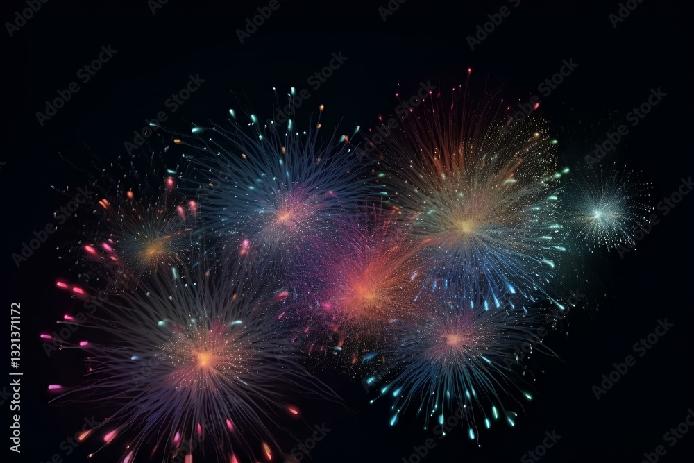 Naklejka premium fireworks in the night sky