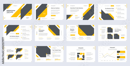 Powerpoint presentation templates set, Business presentation usable for keynote presentation vector background, Brochure, Web, Flyer, Banner, Google slides, Annual report, Infographic, Social media.