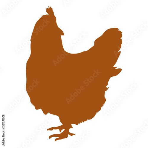 Silhouette of a Hen: A simple, elegant silhouette of a hen, perfect for illustrating poultry or farm themes, the image conveys a sense of rustic charm and simplicity.