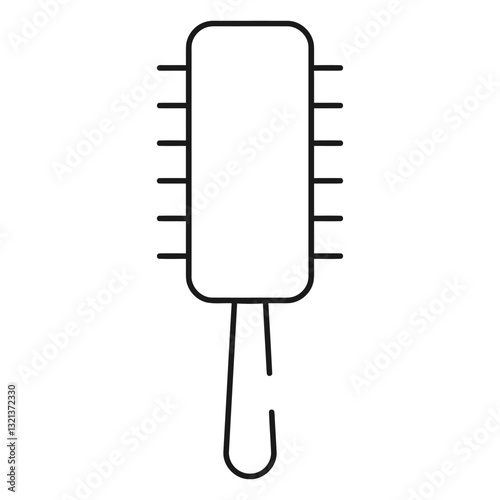 Essential Hair Care Tool: A sleek, minimalistic illustration of a hairbrush, symbolizing grooming, styling, and personal care.