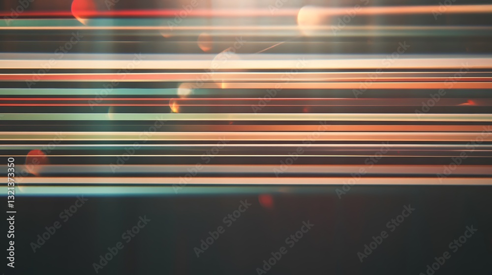 Abstract Image Displaying Multiple Horizontal Lines With Light Flares