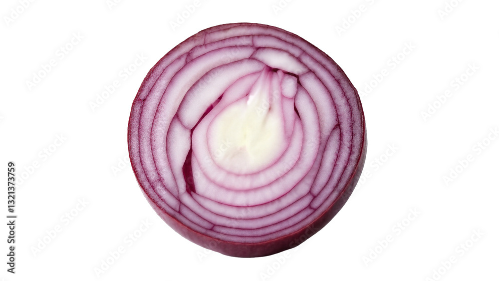 Cross-section of a Red Onion Isolated on Transparent Background for Culinary and Educational Use Cross-section of a Red Onion Isolated on Transparent Background for Culinary and Educational Use
