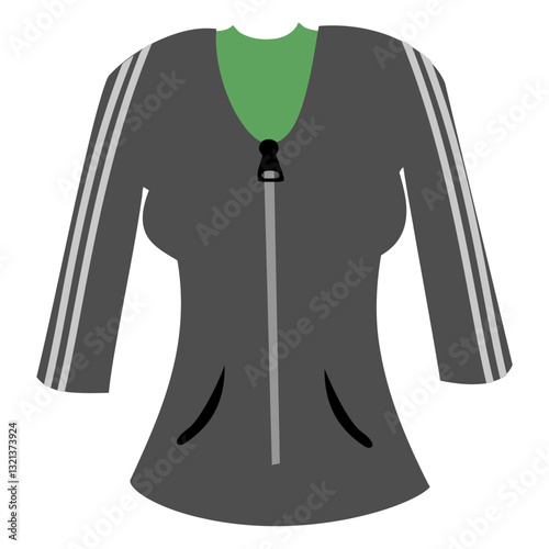 Athletic Jacket: The sleek and modern athletic jacket with a zipper and stripes embodies the essence of sports-inspired fashion. It's tailored for active individuals who love to embrace a lifestyle.