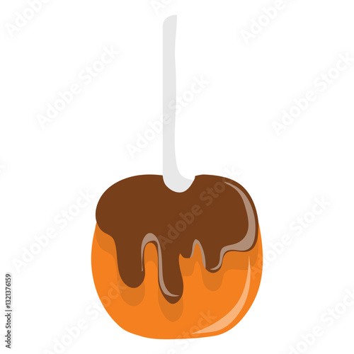 Caramel Apple Treat: A simple, yet delectable, illustration of a caramel apple, a classic sweet treat, perfect for autumn festivities and culinary delight.