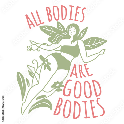 Empowering Message: Embrace Body Positivity: An artistic illustration champions self-acceptance with a bold message of body positivity.