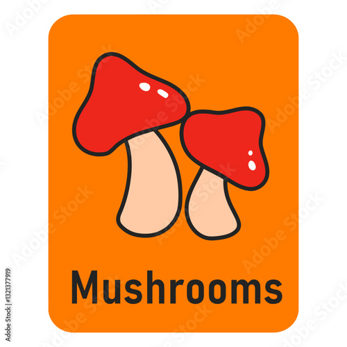 Mushroom Illustration: A vibrant illustration of two stylized mushrooms with red caps, creating a striking visual representation.