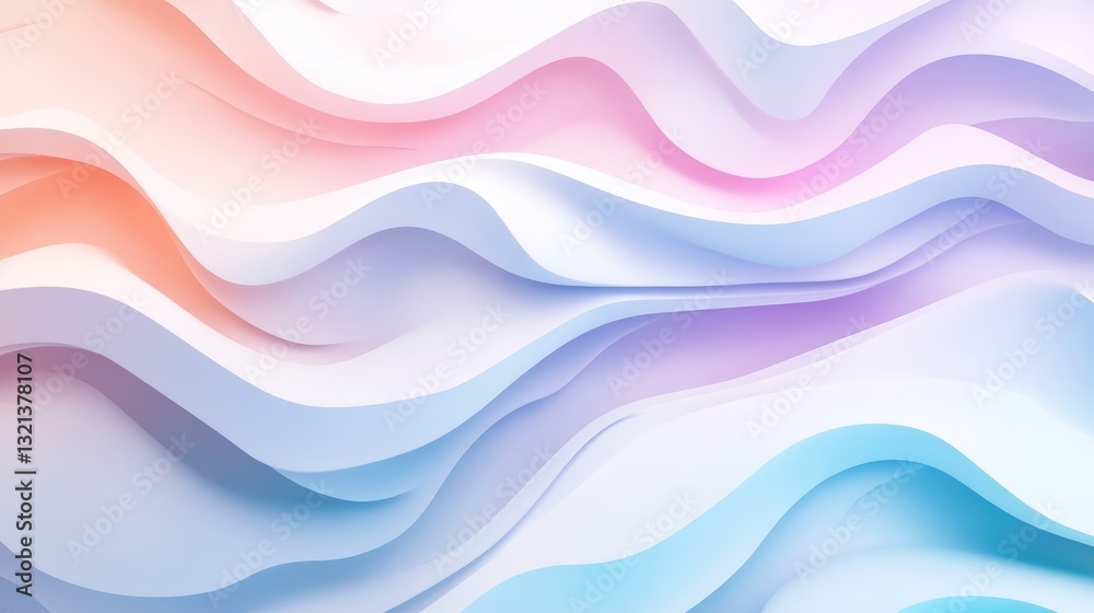 Abstract wavy background with soft pastel colors creating a serene atmosphere, ideal for creative design projects Abstract wavy background with soft pastel colors creating a serene atmosphere, ideal for creative design projects