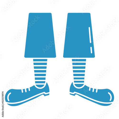 Elfish Legs in Silhouette: A stylized and whimsical illustration of elf legs, complete with striped stockings and classic pointy shoes, captures a playful festive vibe.
