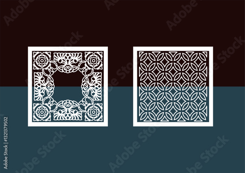  Kitchen and Hall Jali geometric CNC jaali pattern for laser cutting and interior designing vector graphics