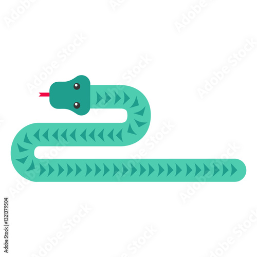 Serpentine Elegance: A sleek illustration of a vibrant snake, showcasing its intricate patterns and graceful form, perfect for adding a touch of artistry to any project.