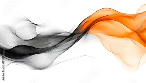 Abstract orange black smoke waves