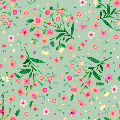 Vector seamless background with flowers