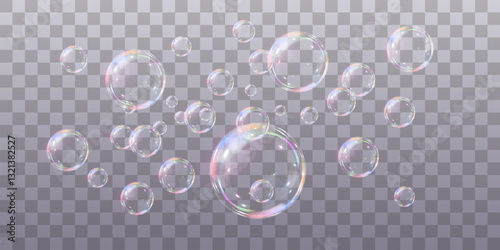 Vector soap bubbles. Glass tent buble realistic png.EPS 10.