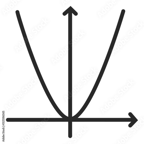 Quadratic Equation's Visual: A simplified illustration of a quadratic equation's parabolic curve, illustrating fundamental concepts in algebra.