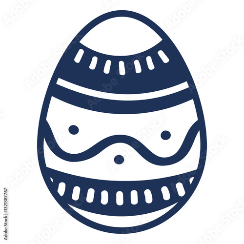 Easter Egg Ornament: This vector image presents a meticulously designed Easter egg, embellished with a series of elegant patterns.