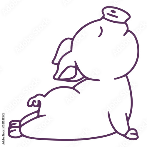 Delighted Pig: a cute and cartoonish image of a pig enjoying a moment of bliss, lying with its eyes closed.