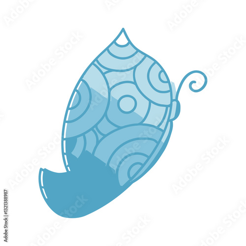 Serene Blue Butterfly: A beautifully stylized illustration of a butterfly rendered in shades of blue, with delicate patterns. A symbol of transformation and hope.