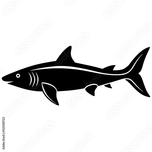 dogfish silhouette vector icon white background