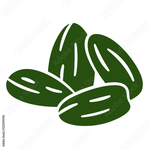Fresh Almonds, A food composition illustration: A striking illustration showcases a cluster of fresh almonds, offering a stylized representation of this nutritious food staple.