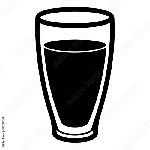 majestic sip glass silhouette vector icon white background
