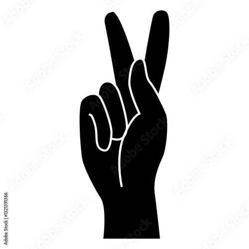 Peace Sign: A hand gracefully forms the iconic peace sign, a symbol of unity, hope, and tranquility.