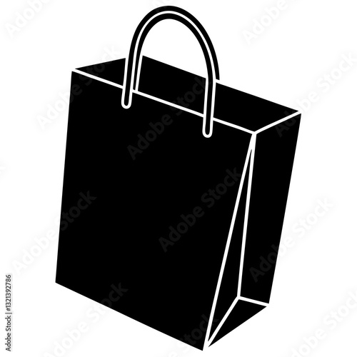 paper bag icon on white background 