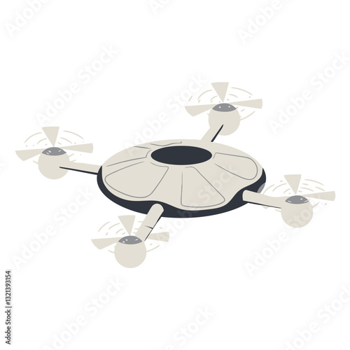 Drone Technology Innovation: An overhead illustration of a cutting-edge drone showcases its sleek design and technological prowess. With meticulous detail.