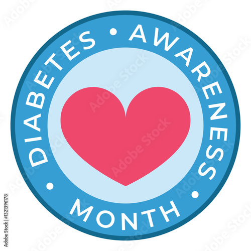 Diabetes Awareness Month: A symbolic heart, central to the graphic, embodies the core of care and understanding in diabetes awareness, creating an effective visual representation of health