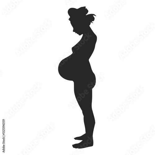 Pregnancy Silhouette: A silhouette of a pregnant woman, side profile, captures the beauty and wonder of motherhood, and this image is a poignant reminder of the journey