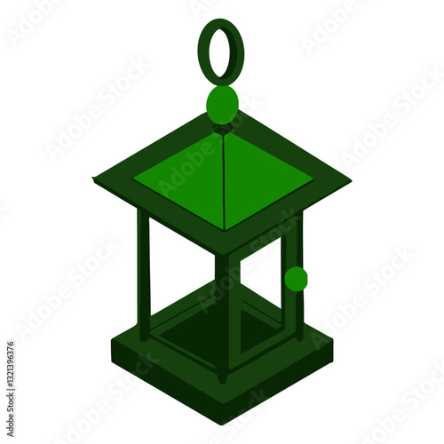 Green Lantern: A minimalist artistic rendition of a green lantern. Emphasizing its sleek design and symbolic significance, the image captures a sense of simplicity and aesthetic appeal.