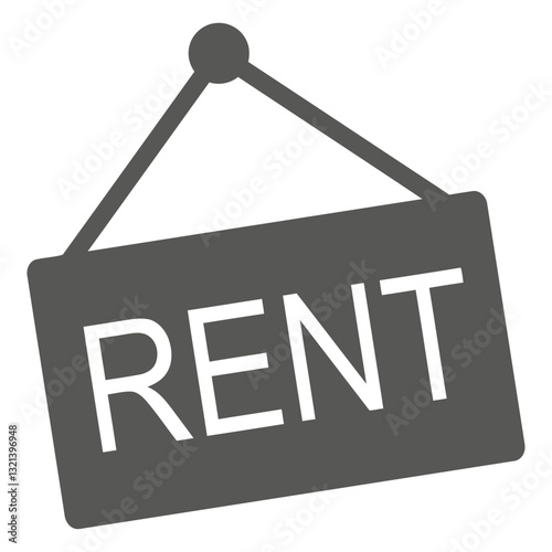 Rental Availability: A simple, elegant sign with the word RENT prominently displayed, conveying availability and inviting potential tenants. 