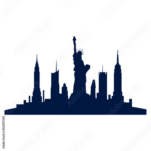 Cityscape Silhouette: The iconic buildings and skyscrapers of a bustling metropolis come to life as a striking silhouette, evoking a sense of urban grandeur.