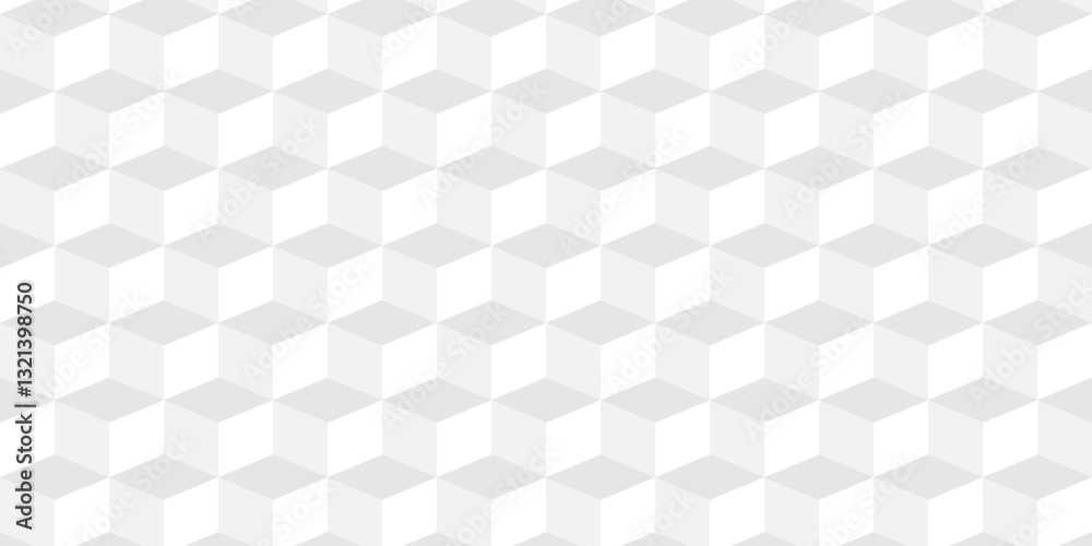3d seamless pattern. 3d abstract geometric background. White square shape. Isometric vector blocks for banner template. Hexagon or cube shape 3d seamless pattern. 3d abstract geometric background. White square shape. Isometric vector blocks for banner template. Hexagon or cube shape