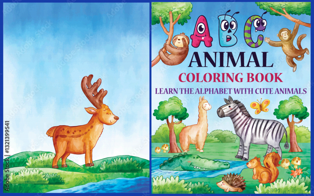 Obraz premium ABC Animal Coloring Fun: Learn the Alphabet with Cute Creatures