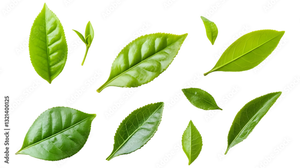 Sweet fresh green tea leaf isolated on white background Sweet fresh green tea leaf isolated on white background