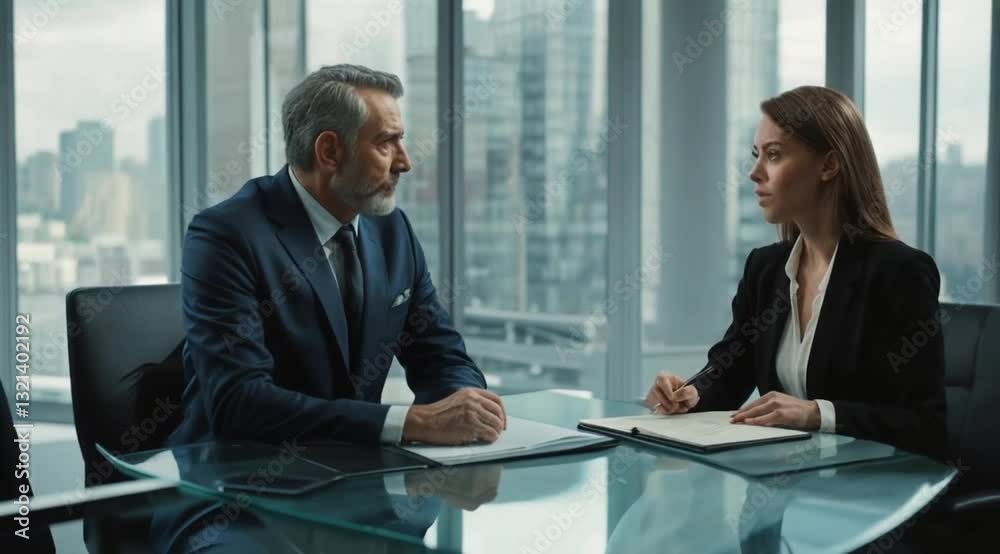 Businessmen conversing seriously while sharing strategic business ideas. Businessmen conversing seriously while sharing strategic business ideas.