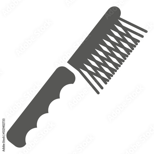  Comb Illustration: A graphic illustration of a comb, showcasing its functional design for hair grooming with neat, minimalist style.