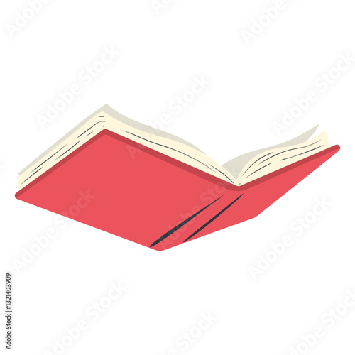 Open Book: An open book lies, pages spread in an inviting gesture. This simple illustration showcases the beauty of knowledge, inviting the viewer to begin their own journey.