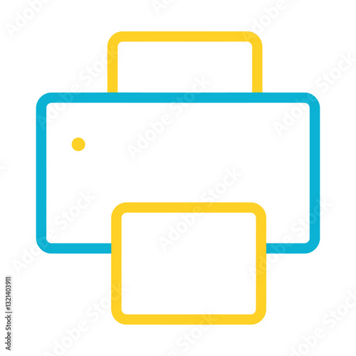 Printing icon: An abstract graphical representation of a printer icon, created with clean lines and a simplified design, showcasing the essence of modern technology, with a touch of minimalism.