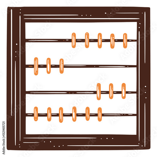 Abacus: A vintage abacus in a hand-drawn style, a timeless tool representing calculation and numerical concepts. Evoking nostalgia for learning.
