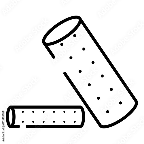 Foam Roller illustration: A vector illustration showcases a pair of foam rollers, perfect for fitness and muscle recovery.
