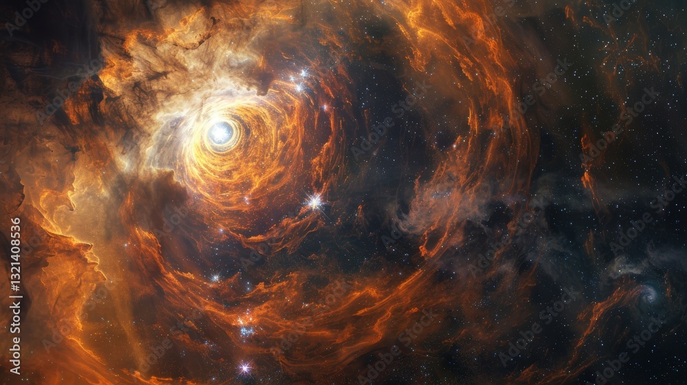 Fototapeta premium Vibrant cosmic swirl in deep space