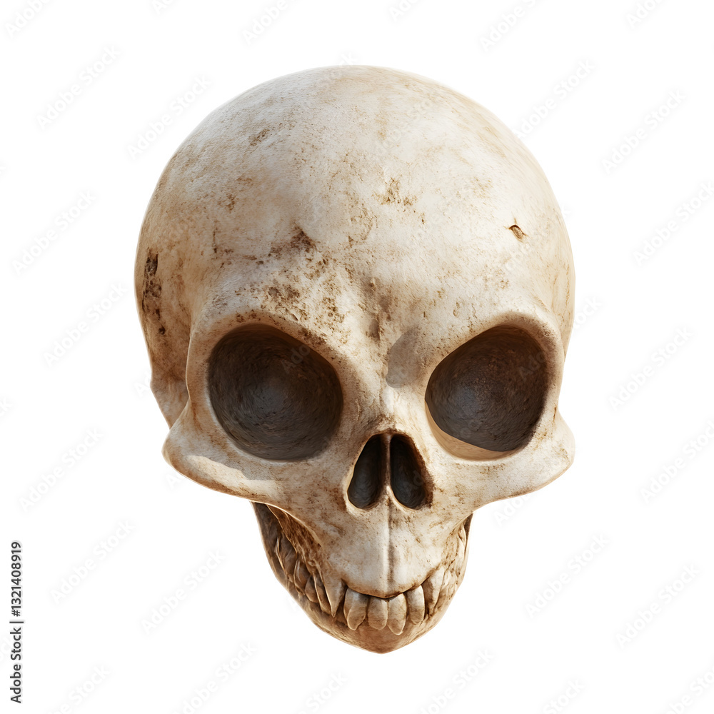 Naklejka premium Mysterious Alien Skull Fossil Found in Remarkable Archaeological Discovery