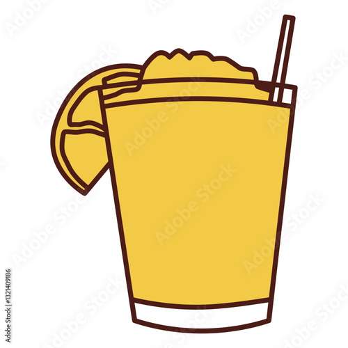 Lemon Slush: A refreshing illustrated lemon slush, embodying the essence of summer refreshment with its bright hue and inviting straw. 