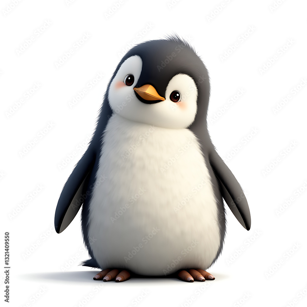 Fototapeta premium 3d penguin on white background