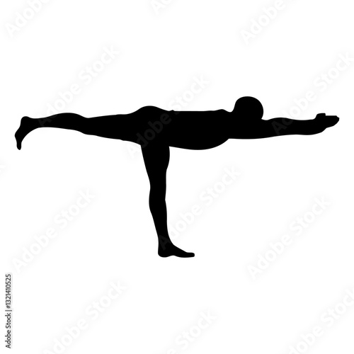 Dynamic Pose Silhouette: Capturing the essence of balance, a silhouette performs a yoga asana, radiating grace and strength in a moment of serene focus.