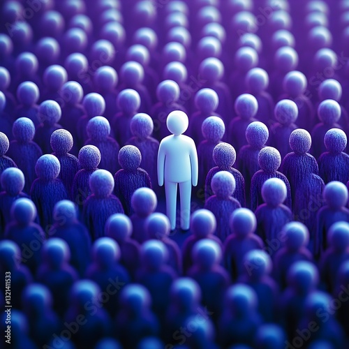 A person who stands out in a large crowd of people.